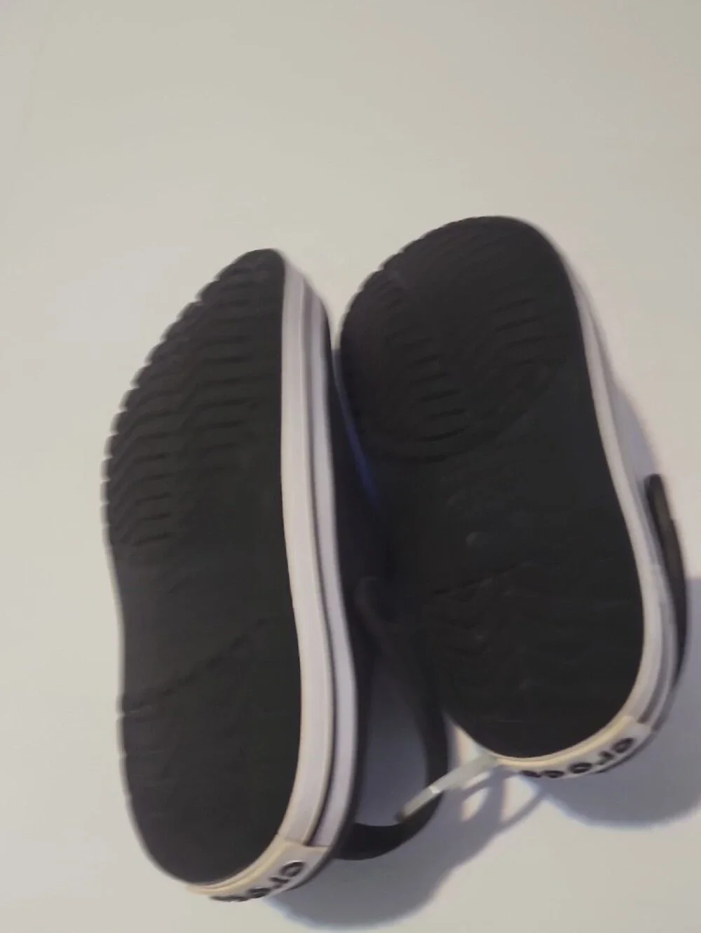 CROCS Kids Black Clog Sandals with White Trim. New Without Box